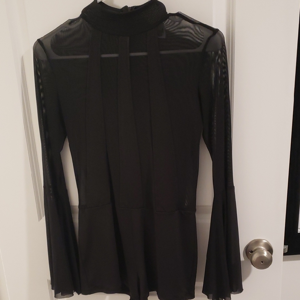 Black Sheer Women's Romper